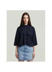 G-Star Raw Langarmshirt G-STAR "Boxy Hemd", Damen, Gr. XS, osaka blau, Obermaterial: 100% Viskose, Shirts Langarmshirt