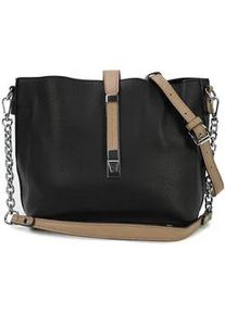 Schultertasche Harpa "MISCHA", Herren, Gr. B/H/T: 12cm x 18cm x 29cm, schwarz, Polyurethan (PU), mehrfarbig, Taschen Schultertasche, mit wechselbaren Schultergurten