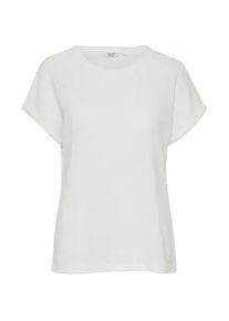 T-Shirt oxmo "T-Shirt OXKatie", Damen, Gr. M, wei&szlig; (sanftes wei&szlig;), Obermaterial: 58% Viskose LENZING ECOVERO CV LenzEcov. 42% Polyester PES., Shirts T-Shirt