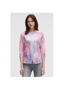 Rundhalsshirt SOCCX, Damen, Gr. XXL, apricot sunset, Single Jersey, Material: 100% Baumwolle, bedruckt, loose fit normal, Rundhals, eingesetzt gerader Abschluss, Shirts Rundhalsshirt, aus Baumwolle