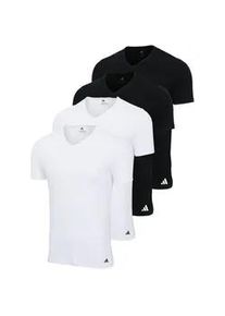 T-Shirt Adidas ORIGINALS "T-Shirt V-Neck Shirt Active Flex Cotton 4P 4er Pack", Damen, Gr. S, bunt (schwarz, wei&szlig;), Obermaterial: 95% Baumwolle CO. 5% Elasthan EL., Shirts T-Shirt