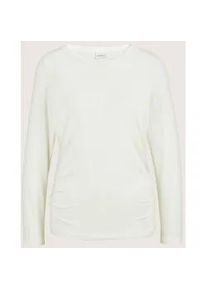 Madeleine Mode Langarmshirt MADELEINE "Shirt Langarm-Shirt mit gerafften Seiten", Damen, Gr. 46, wei&szlig; (wollwei&szlig;), Obermaterial: 95% Viskose CV. 5% Elasthan EL., Modern, Shirts Langarmshirt, Jerseyshirt