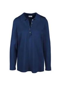 Strickpullover GOLDNER "Kurzgr&ouml;&szlig;e Pullover mit Polokragen", Damen, Gr. 25, blau (marine), Obermaterial: 100% Polyacryl PAN., Tubular, Pullover Strickpullover, Vielseitig kombinierbar