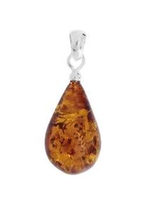 Kettenanh&auml;nger OSTSEE-SCHMUCK "- Tropfen ca. 20 mm lang - Silber 925/000 - Bernstein -" Gr. 30, silber (silber 925, silberfarben, wei&szlig;), Schmuckanh&auml;nger, Damen, Bernstein, Kettenanh&auml;nger