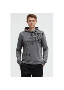 Kapuzensweatshirt CAMP DAVID, Herren, Gr. XXL, schwarz, Sweatware, Material: Grundmaterial: 100% Polyester, Ausbrenner: 100% Baumwolle, bedruckt, relaxed fit normal, Rundhals, eingesetzt Rippb&uuml;ndchen, Sweatshirts, mit Ausbrenner-Effekten