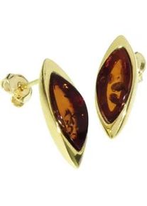Paar Ohrstecker OSTSEE-SCHMUCK "- Tonje - Silber 925/000, vergoldet - Bernstein" Gr. 19, gold (goldfarben, gelb), Ohrringe, Damen, Silber 925 (Sterlingsilber)