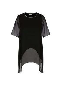 Kurzarmshirt Alba Moda "Longshirt Longshirt", Damen, Gr. 34, schwarz, Obermaterial: 95% Viskose CV. 5% Elasthan EL., Modern, figurumspielend, Shirts