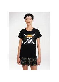 T-Shirt logoshirt "One Piece - Skull", Damen, Gr. 5XL, schwarz, 100% Baumwolle, bedruckt, mehrfarbig, normal, Rundhals, Shirts T-Shirt, mit lizenziertem Print