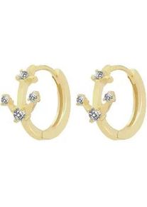 Adelia&acute;s Klappcreolen ADELIA ́S "Damen Ohrringe &ndash; Klappcreole aus 925 Silber", Damen, Gr. Damen, Silber 925 (Sterlingsilber), gold, Ohrringe Klappcreolen, Zum Verschenken &ndash; ideal zum Jubil&auml;um