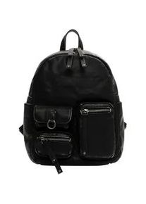 Rucksack SURI FREY "Rucksack SFY Batty", Damen, Gr. B/H/T: 25cm x 32cm x 12cm, schwarz (schwarz 100), Obermaterial: 60% Polyurethan PU. 40% Polyester PES., Rucks&auml;cke Rucksack