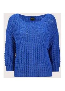 Madeleine Mode Longpullover MADELEINE "Pullover Pullover mit Pailletten", Damen, Gr. 40/42, blau (royalblau), Obermaterial: 50% Alpaka WP. 50% Polyamid PA., Modern, normal, Pullover Longpullover
