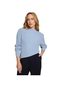 Strickpullover Zero "Damen mit Ballon&auml;rmeln", Damen, Gr. 38, soft chambray, Strick, Obermaterial: 50% Baumwolle, 50% Polyacryl, unifarben, figurumspielend normal, weit B&uuml;ndchen krempelbar, Pullover Strickpullover, Plain/ohne Details