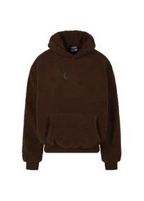 Longpullover Karl Kani "Karl Kani Herren KM233-020-2 KK Metal Signature Teddy Os Hoodie", Herren, Gr. XXL, braun, 70% Polyester, 30% Polyester (Recycelt), unifarben, oversize, ohne Ausschnitt, Pullover Longpullover