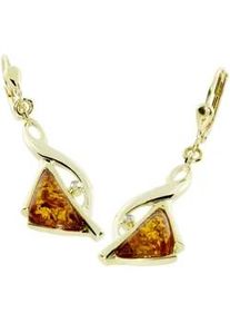 Paar Ohrh&auml;nger OSTSEE-SCHMUCK "- Aria - Gold 333/000 - Bernstein/Zirk." Gr. 45, gold (gold 333, goldfarben, gelb), Ohrringe, Damen, Gelbgold 333