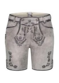 N&uuml;bler Trachtenlederhose N&Uuml;BLER "Lederhose kurz Tiana", Damen, Gr. 38, EURO, silber, Obermaterial: 100% Lammleder LEL., Hosen