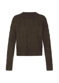 Strickfleece-Pullover oxmo "Strickpullover OXFKIMNI", Damen, Gr. XL, braun (chocolate torte), Obermaterial: 50% Polyacryl PAN. 50% Polyester PES., Pullover