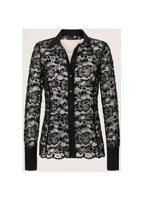 Madeleine Mode Langarmbluse MADELEINE "Blusenset Blusenset mit filigraner Spitze", Damen, Gr. 34, schwarz (schwarz, wollwei&szlig;), Obermaterial: 100% Polyamid PA., Modern, normal, Blusen