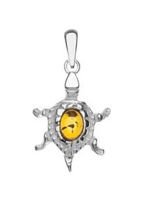 Kettenanh&auml;nger OSTSEE-SCHMUCK "- Schildkr&ouml;te - Silber 925/000 - Bernstein" Gr. 32, silber (silber 925, silberfarben, wei&szlig;), Schmuckanh&auml;nger, Damen, Silber 925 (Sterlingsilber), Kettenanh&auml;nger