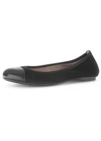 Ballerina Gabor, Damen, Gr. 42, schwarz, Glattleder, Veloursleder, Schuhe Ballerina, Flats, Komfortschuh, Businessschuh in klassischer Optik
