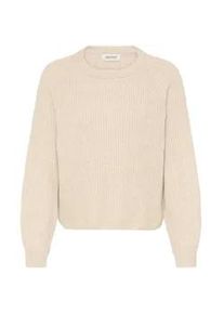 Strickfleece-Pullover oxmo "Strickpullover OXIFANSI", Damen, Gr. L, beige (oatmeal melange), Obermaterial: 93% Polyester PES. 5% Wolle mw. 2% Elasthan EL., Pullover