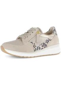 Keilsneaker Gabor "CAPRI", Damen, Gr. 39, bronzefarben, gold, Lacklederimitat, Veloursleder, metallic, Schuhe, Freizeitschuh, Halbschuh, Schn&uuml;rer, in Weite K (=extraweit)