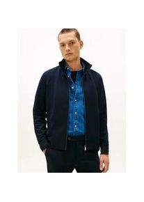 Strickjacke Tommy Hilfiger "PERFORMANCE PUNTO MILANO", Herren, Gr. L, schwarz night navy, Strick, Obermaterial: 75% Polyester, 22% Viskose, 3% Elasthan, regular fit normal, Rippb&uuml;ndchen, Strickjacken Strickjacke, normale Passform, 2-Wege-Rei&szlig;verschluss