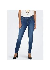 Skinny-fit-Jeans Only "ONLBLUSH MID WAIST DB STICHT DNM", Damen, Gr. M, L&auml;nge 32, medium blau denim, Denim/Jeans, Obermaterial: 92% Baumwolle, 6% Elastomultiester, 2% Elasthan, unifarben, skinny fit lang, Jeans