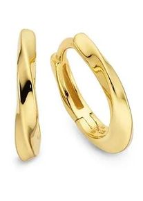 Paar Creolen Bruno Banani "Schmuck Geschenk Klappcreole Silber gelbgoldfarben vergoldet", gelbgoldfarben, Ohrringe, Damen, 16mm, Silber 925 (Sterlingsilber)