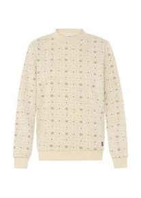 Longpullover oxmo "Sweater OXKAREN ONECK", Damen, Gr. XS, beige (oyster), Obermaterial: 80% Polyester PES. 20% Baumwolle CO., Pullover Longpullover