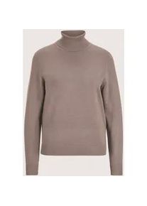 Madeleine Mode Longpullover MADELEINE "Strickpullover Schmaler Feinstrickpullover", Damen, Gr. 40/42, beige (taupe, melange), Obermaterial: 70% Viskose CV. 30% Polyamid PA., Modern, normal, Pullover Longpullover, Feinstrick