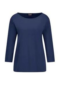 Kurzarmshirt GOLDNER "Kurzgr&ouml;&szlig;e Basic Shirt mit U-Boot-Ausschnitt", Damen, Gr. 19, blau (marine), Obermaterial: 100% Baumwolle CO., Modisch, Shirts, U-Boot-Ausschnitt