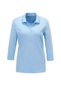 Poloshirt GOLDNER "Poloshirt in hochwertiger Pikee-Qualit&auml;t", Damen, Gr. 46, blau (himmelblau), Obermaterial: 94% Baumwolle CO. 6% Elasthan EL., Sonstiges, Shirts, Ohne