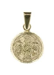 Kettenanh&auml;nger OSTSEE-SCHMUCK "- Hiddensee 13 mm rund - Gold 333/000 -" Gr. 21, gold (gold 333, goldfarben, gelb), Schmuckanh&auml;nger, Damen, Gelbgold 333, Kettenanh&auml;nger