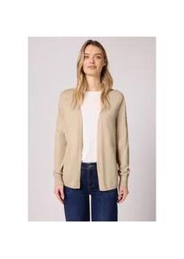 Cardigan Street One, Damen, Gr. 44, cotton beige meliert, Stoff, 60% Viskose, 40% Baumwolle, unifarben, comfort fit normal, V-Ausschnitt, B&uuml;ndchen, Strickjacken, mit Strick-Detail