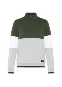 Troyer oxmo "Longsweatshirt OXOMAREN SWEAT", Damen, Gr. XL, gr&uuml;n (climbing ivy), Obermaterial: 80% Polyester PES. 20% Baumwolle CO., Pullover Troyer