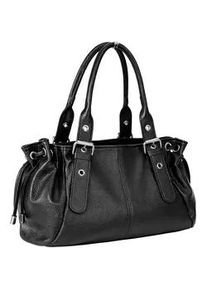 Schultertasche "Bergamo", Damen, Gr. B/H/T: 35cm x 22cm x 10cm onesize, schwarz, Leder, Collezione Alessandro, Taschen Schultertasche, aus echtem Leder, Made in Italy