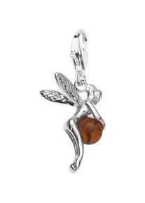 Kettenanh&auml;nger OSTSEE-SCHMUCK "- Elfe - Silber 925/000 - Bernstein" Gr. 28, silber (silber 925, silberfarben, wei&szlig;), Schmuckanh&auml;nger, Damen, Silber 925 (Sterlingsilber), Kettenanh&auml;nger