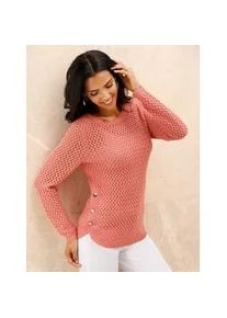 Ajourpullover Classic Basics "Ajour-Pullover", Damen, Gr. 50, flamingo, 100% Polyacryl, unifarben, Pullover