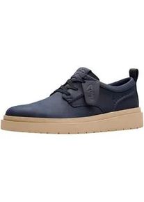 Sneaker Clarks "Clarks Halbschuhe Leder", Herren, Gr. 43, blau (navy), Leder, Schuhe Sneaker