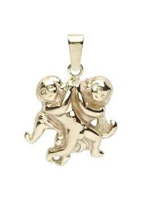 Kettenanh&auml;nger OSTSEE-SCHMUCK "- Tierkreiszeichen Zwillinge - Silber 925/000, vergoldet -" Gr. 25, gold (goldfarben, gelb), Schmuckanh&auml;nger, Damen, Silber 925 (Sterlingsilber), Kettenanh&auml;nger