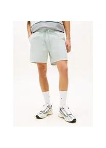Tommy Hilfiger Shorts TOMMY JEANS "TJM LINEN BLEND STRIPE", Herren, Gr. L, N-Gr, bahama gr&uuml;n stripes, Web, Obermaterial: 55% Leinen, 45% Baumwolle, unifarben, regular fit kurz, Hosen Shorts, Regular fit mit elastischem Bund