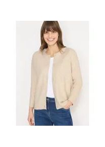 Cardigan Cecil, Damen, Gr. L (42), egg beige melange, Strick, Obermaterial: 37% Baumwolle, 34% Polyacryl, 26% Polyester, 3% sonstige Fasern, unifarben, bequem h&uuml;ftbedeckend, Rundhals, Strickjacken, mit Knopfleiste