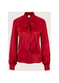 Madeleine Mode Langarmbluse MADELEINE "Bluse Satinbluse mit Schluppe", Damen, Gr. 42, rot, Obermaterial: 100% Polyester PES., Modern, normal, Blusen