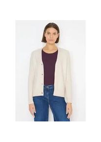 Cardigan Cecil, Damen, Gr. XL (44), light greige, Web, 53% Baumwolle, 23% Polyacryl, 18% Polyester, 5% Nylon, 1% Elasthan, unifarben, comfort fit normal, V-Ausschnitt, Rippb&uuml;ndchen, Strickjacken, mit Knopfleiste