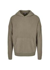 Kapuzenpullover Urban Classics "Urban Classics Herren Knitted Hoody", Herren, Gr. 3XL, schwarzkhaki, 100% Polyacryl, unifarben, oversize, Rundhals, Pullover Kapuzenpullover