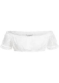 N&uuml;bler Dirndlbluse N&Uuml;BLER "Dirndlbluse kurzarm Karina", Damen, Gr. 46, wei&szlig;, Obermaterial: 65% Polyester PES. 35% Baumwolle CO., Blusen Dirndlbluse