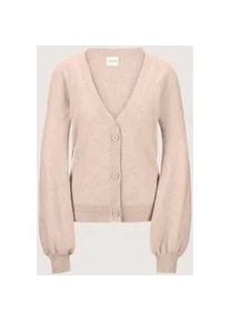 Madeleine Mode Strickjacke MADELEINE "Strickjacke Kaschmir-Cardigan mit Ballon&auml;rmeln", Damen, Gr. 40/42, beige (beige, melange), Obermaterial: 90% Schurwolle WV. 10% Kaschmir WS., Modern, normal, Strickjacken Strickjacke, Good-Cashmere-Qualit&auml;t