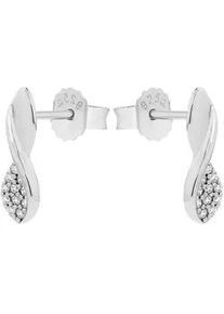 Paar Ohrstecker Amor "Schmuck Geschenk", silberfarben, wei&szlig;, wei&szlig;, Ohrringe, Damen, Silber 925 (Sterlingsilber), mit Zirkonia (synth.)