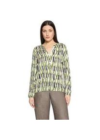 Schlupfbluse Cartoon "Damen mit Muster", Damen, Gr. 38, gr&uuml;n, blau, Obermaterial: 100% Viskose, figurumspielend normal, V-Ausschnitt, Blusen Schlupfbluse