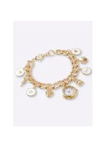 Quarzuhr Heine, goldfarben, Armbanduhren, Damen, Quarzuhr